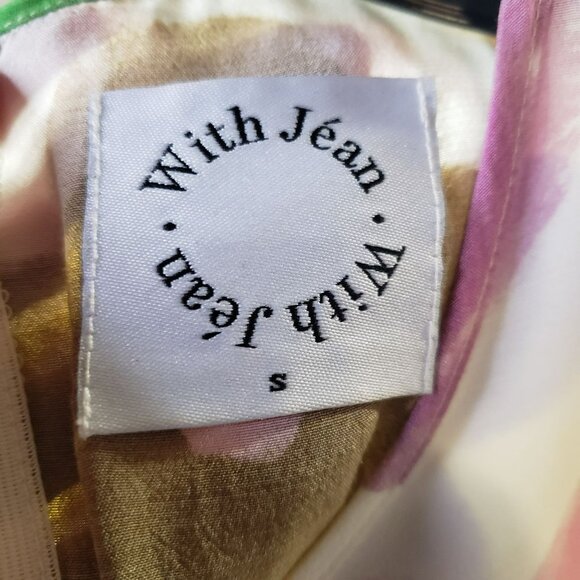 With Jean Hermana Dress Floral Daisy Viola Tricolor Cinched Top Cutout Mini 90s - Picture 8 of 15